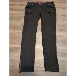 Apple Bottoms Black Moto Studded Zipper‎ Accent Jeans Women's Size 11/12 READ